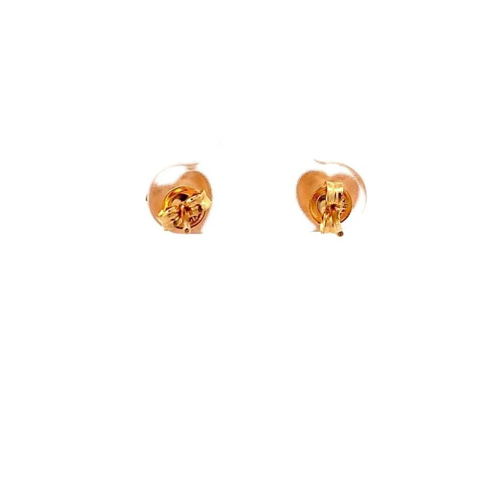 18K Gold Earrings Heart Stud Tiny 0.93 grams - Picture 9 of 14